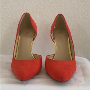 Orange/coral stiletto heels